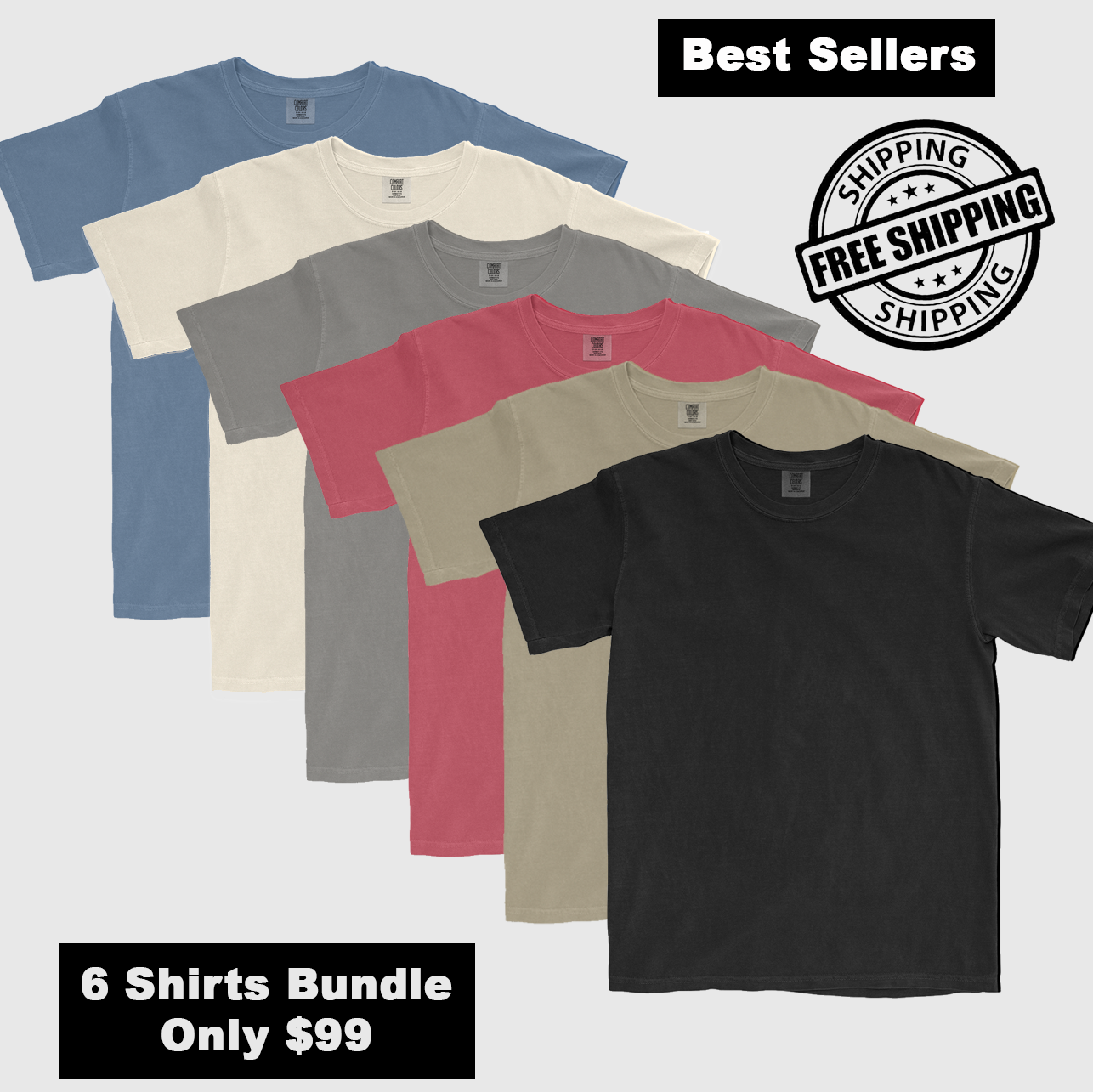 6 Pack Bundle (Best Sellers) (Adult Short Sleeve T-shirts)