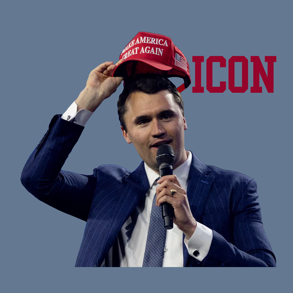 Charlie Kirk Icon (Blue Jean) (Back Print) (100% Profits Donated to Turning Point USA)
