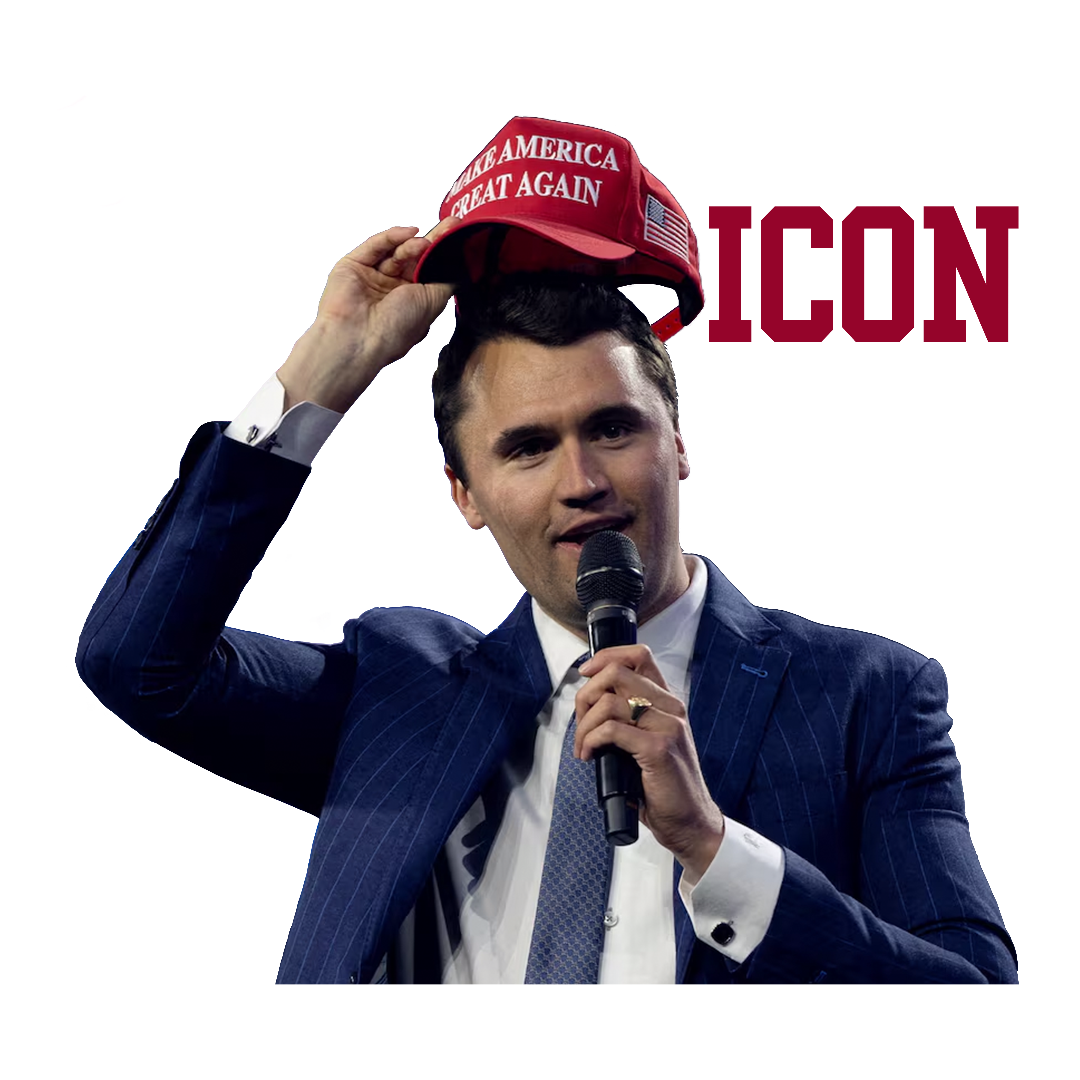 Charlie Kirk Icon (White) (Front Print) (100% Profits Donated to Turning Point USA)