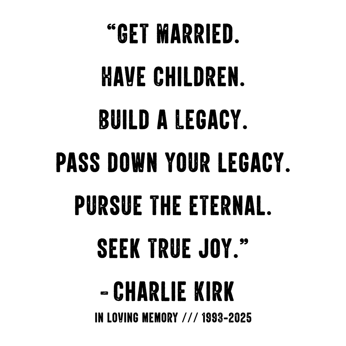 Charlie Kirk In Memory (White) (Back Print) (100% Profits Donated to Turning Point USA)