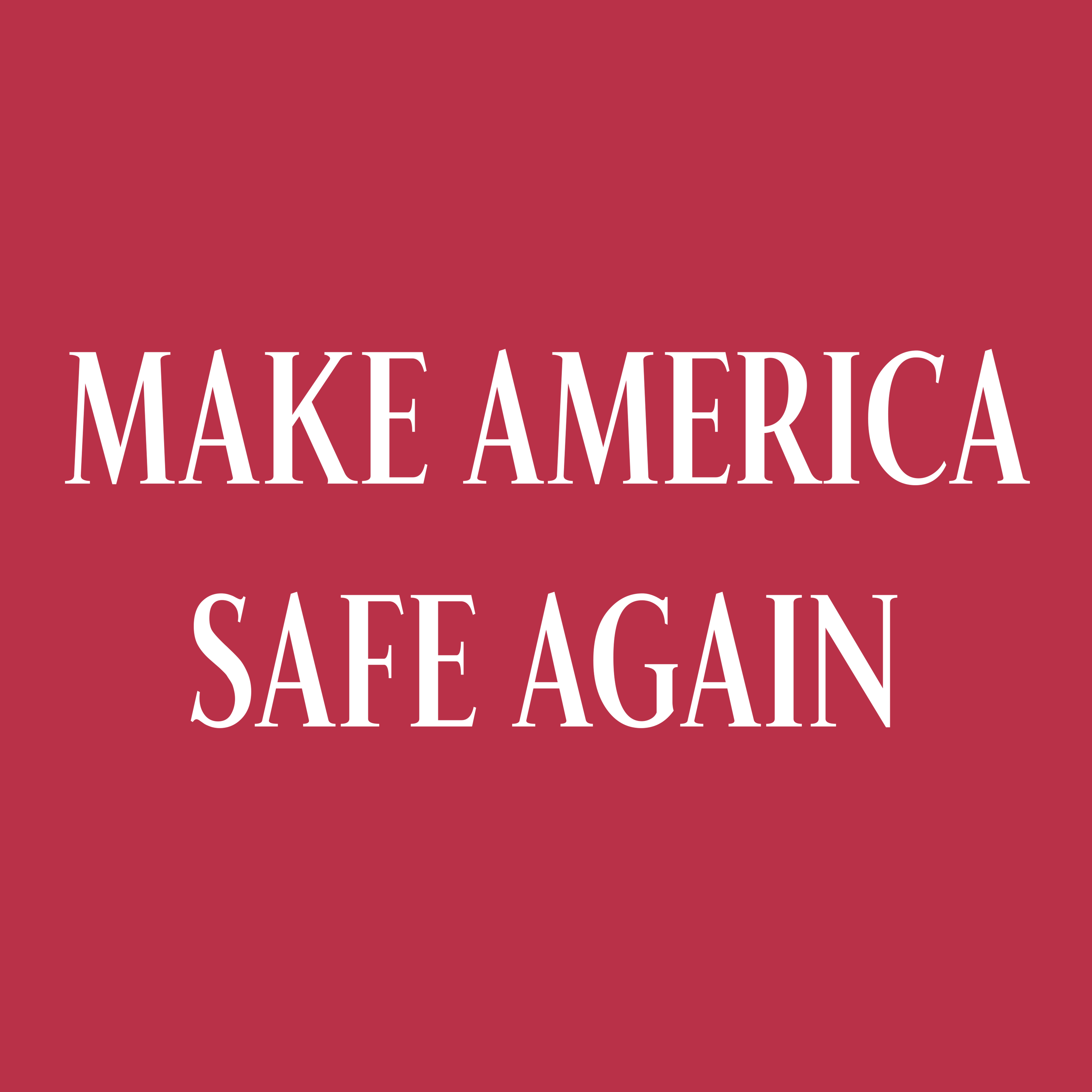 Make America Safe Again (Red) (Front Print)
