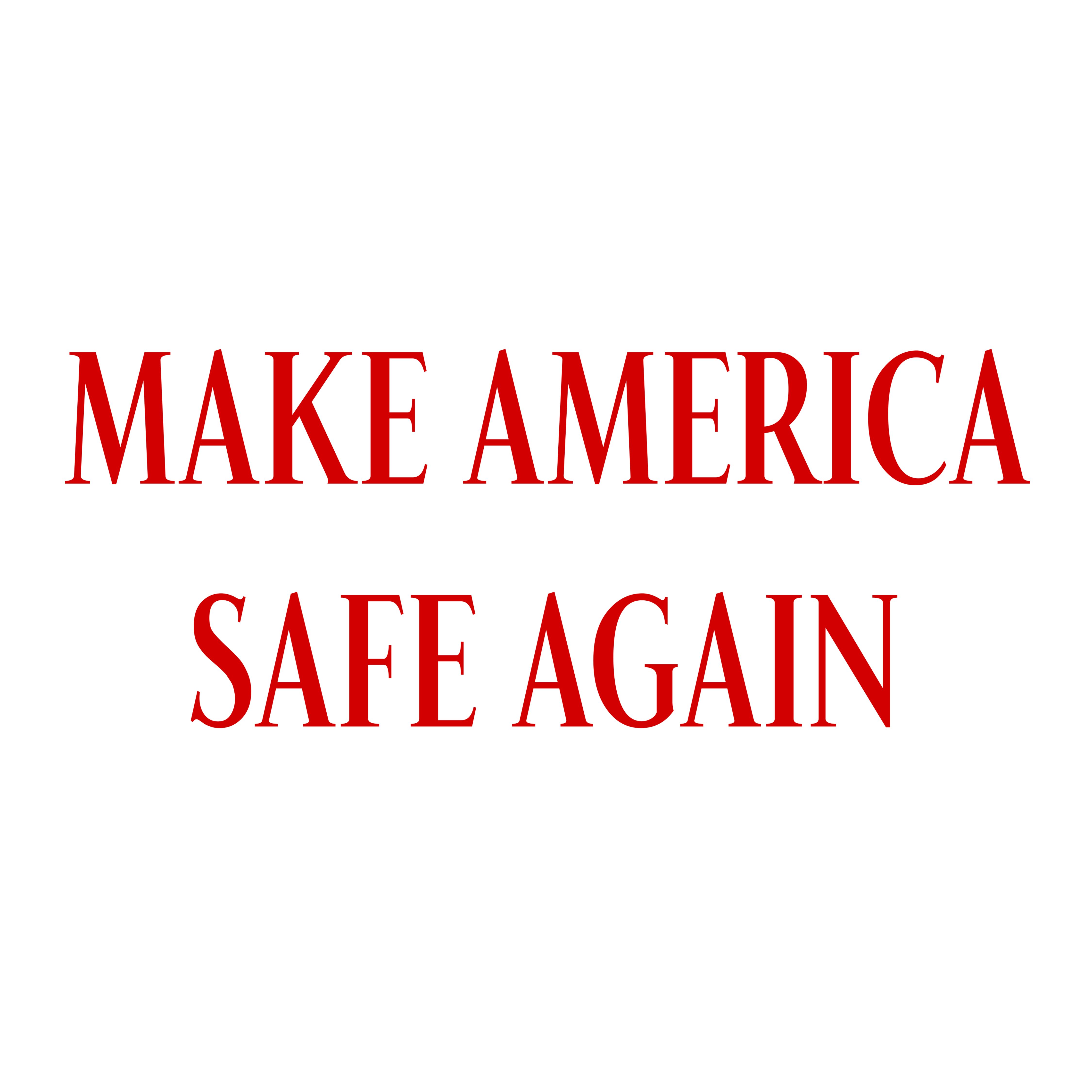 Make America Safe Again (White) (Front Print)